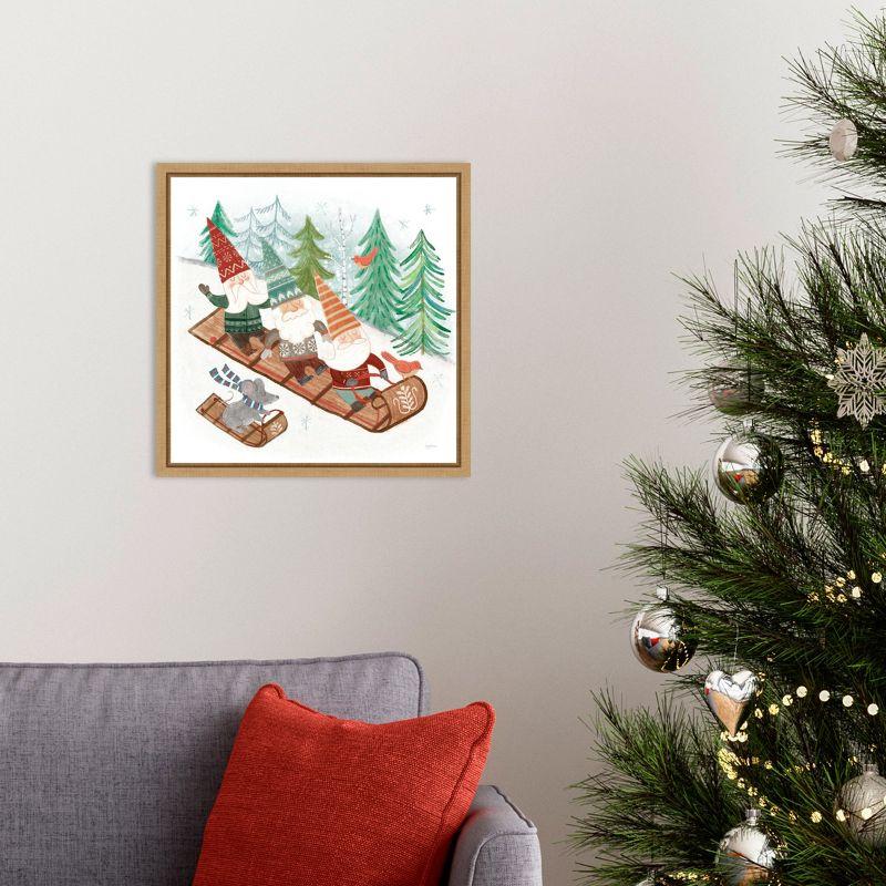 Amanti Art Woodland Gnomes III by Mary Urban Canvas Wall Art Print Framed 16 x 16-in.