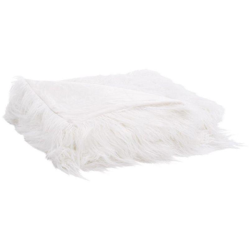 Snow White Faux Fur Machine Washable Throw Blanket