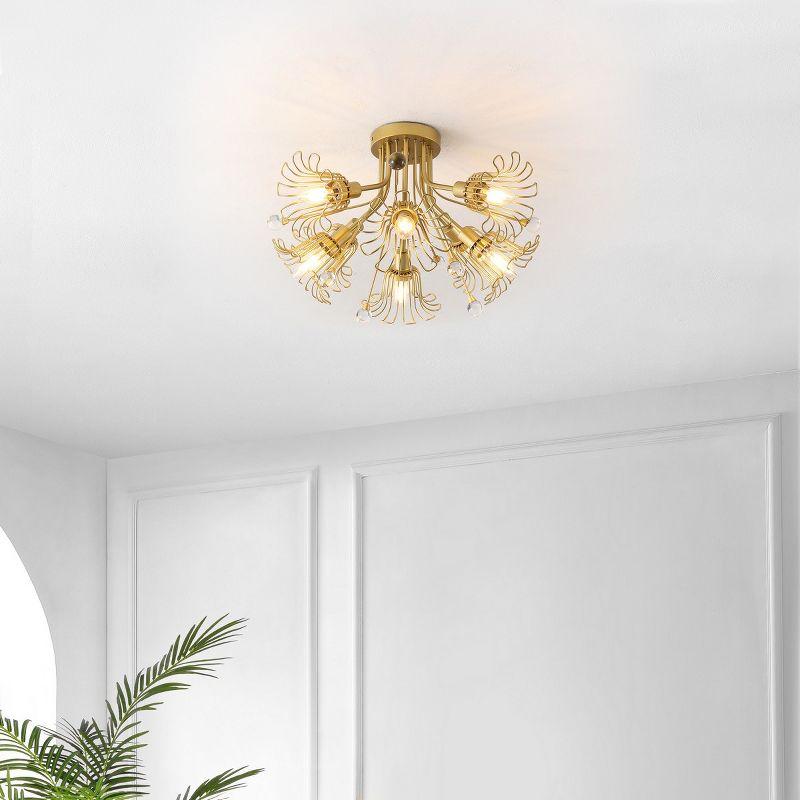 Leandra 8 Light 19" Flush Mount - Gold - Safavieh.