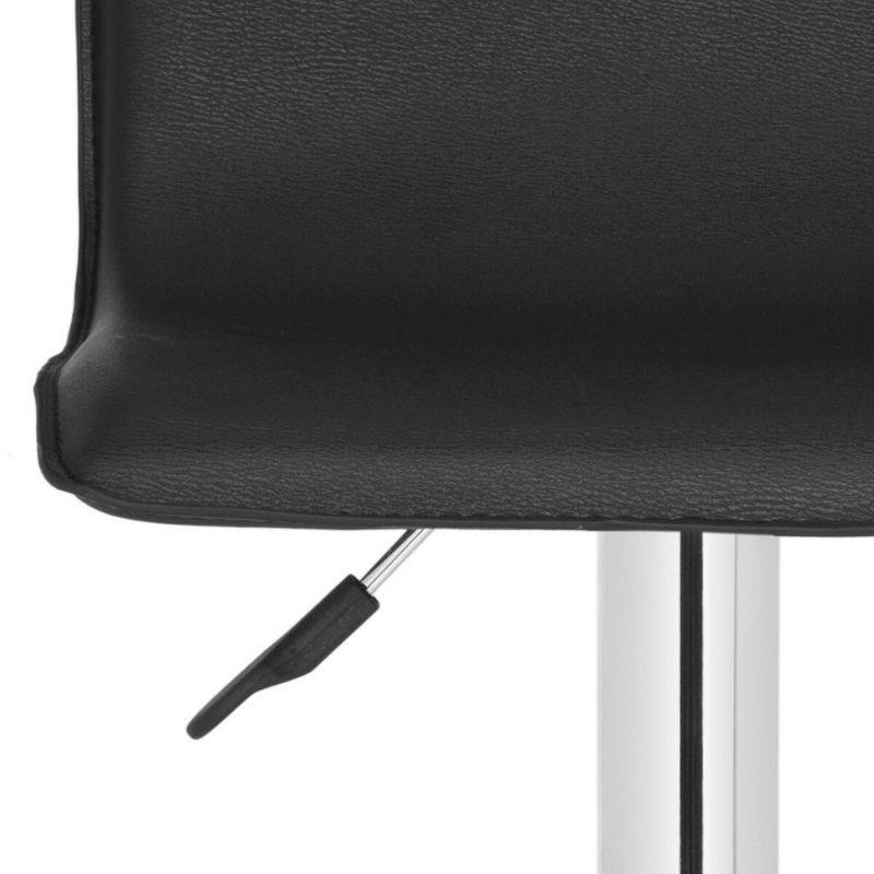 Magda Black Adjustable Swivel Bar Stool with Chrome Frame