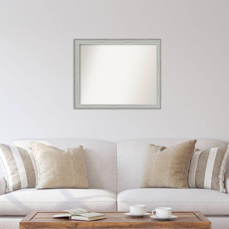 31" x 25" Non-Beveled Bel Volto Silver Wood Wall Mirror - Amanti Art: Modern Rectangle, Includes Mounting Hardware