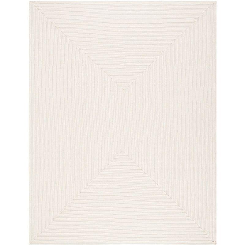 Ivory Braided Reversible Handmade Synthetic Area Rug 54"x16"