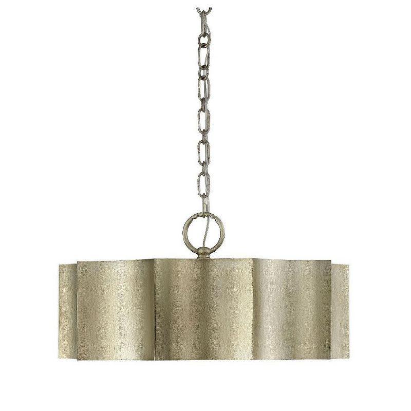 Carney 3 Light Metal Dimmable Scalloped Chandelier