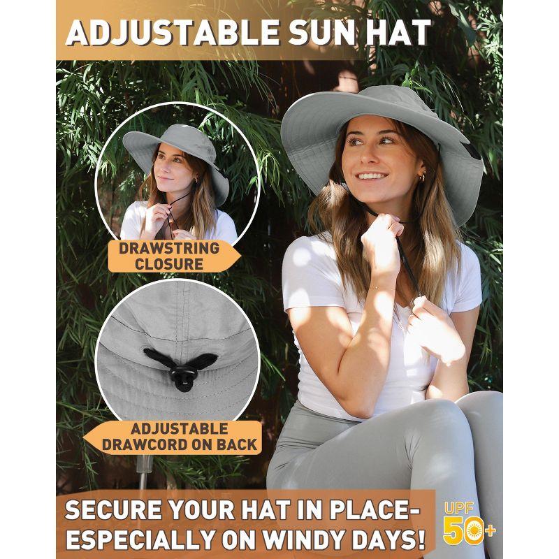 Solaris Unisex Wide Brim UV Sun Protection Hat for Adults, Suit for Outdoor Garden Hiking Safari Beach Travel, Gray
