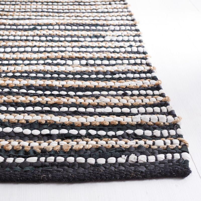 Vintage Leather VTL205 Hand Woven Area Rug - Black/Ivory - 8'x10' - Safavieh.