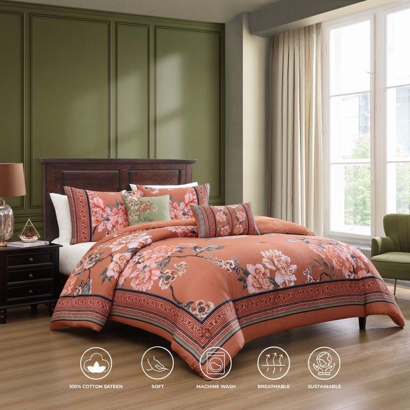 BeBeJan Bebejan Rossana 100% Cotton Sateen 5 Piece Reversible Comforter Set