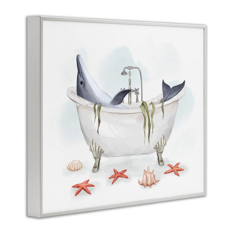 Stupell Industries " Dolphin Lounging In Bath Tub Nautical Shells " by Ziwei Li