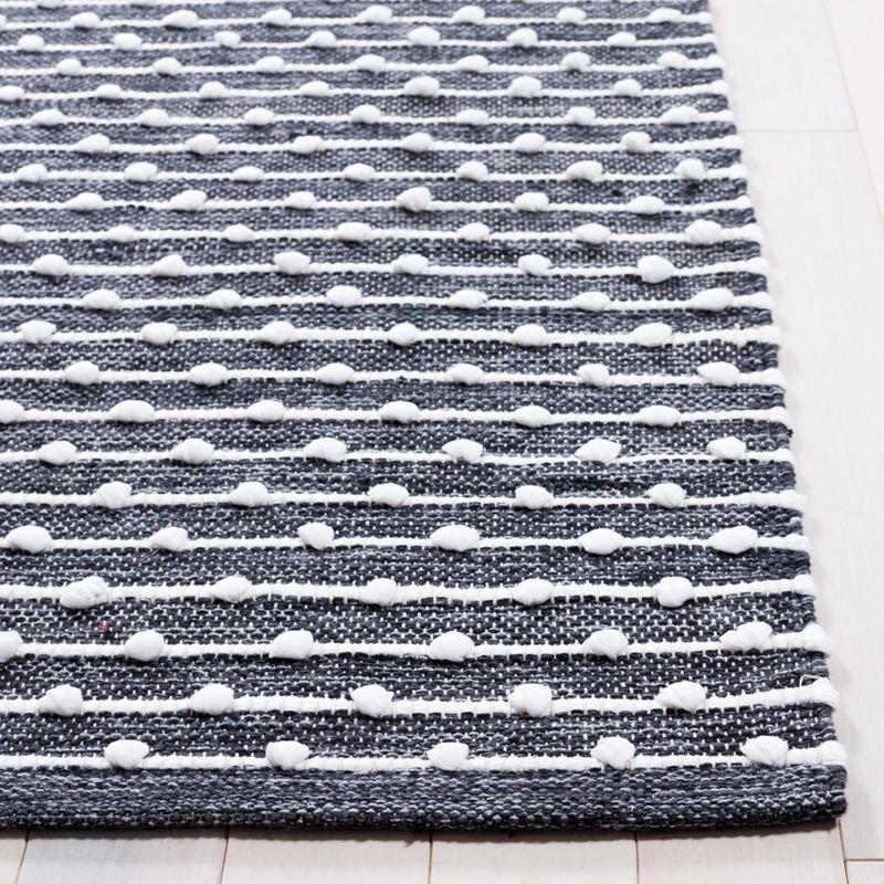 Gray and Ivory Handwoven Cotton Area Rug 4' x 6'