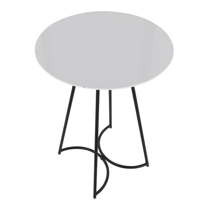 Contemporary Canary Round Wood & Metal Counter Table