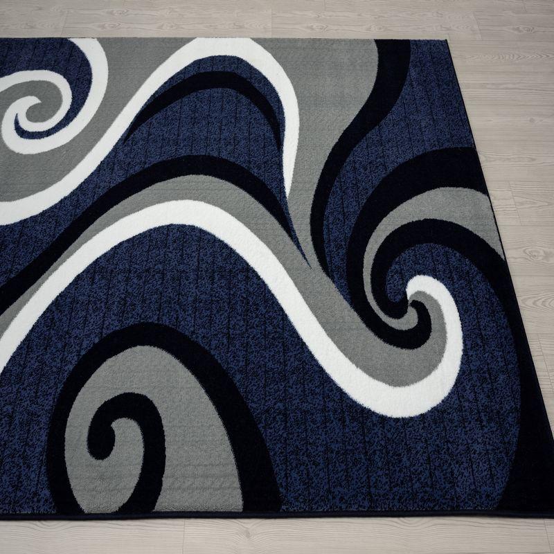Luxe Weavers Contemporary Abstract Geometric Swirl Area Rug, Blue 5x7