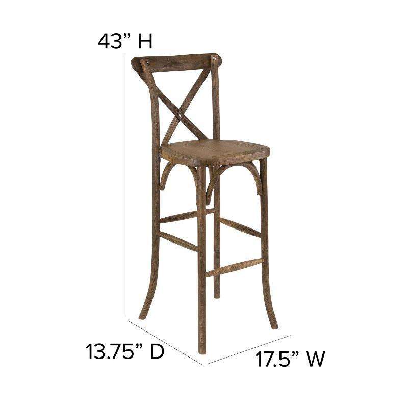 Flash Furniture HERCULES Series Dark Antique Wood Cross Back Barstool