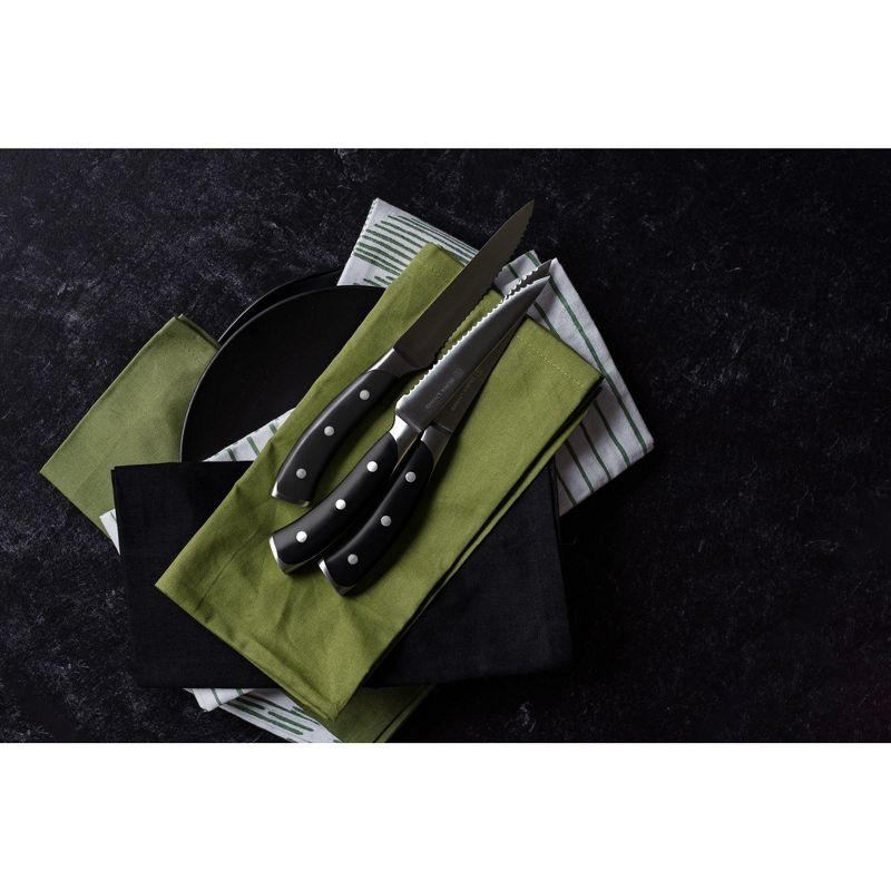 Dura Culina® Elite Series 8 Piece Stainless Steel Steak Knife Set, Black