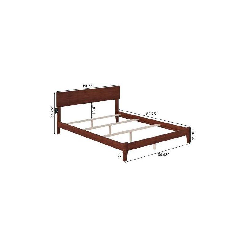 AFI Furnishings Orlando Queen Traditional Bed with Open Footboard and Turbo Charger in Walnut