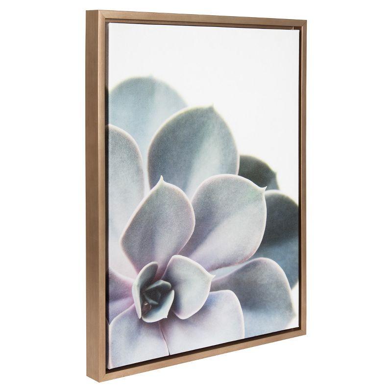 Succulents Framed Kids' Canvas Art Gold (24"x18") - Uniek: Botanical Wall Art, Vertical Photograph, Sawtooth Mount