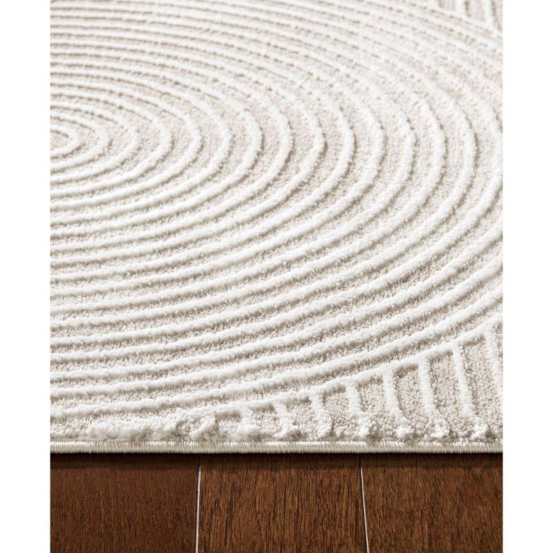 TOWN & COUNTRY Luxe Maya Soft Arches Neutral Indoor Area Rug with High-Low Texture, Ivory/Greige