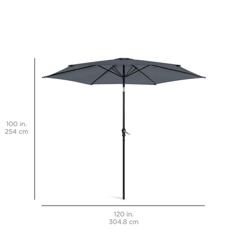 Best Choice Products 10ft Outdoor Steel Market Patio Umbrella w/ Crank, Tilt Push Button, 6 Ribs