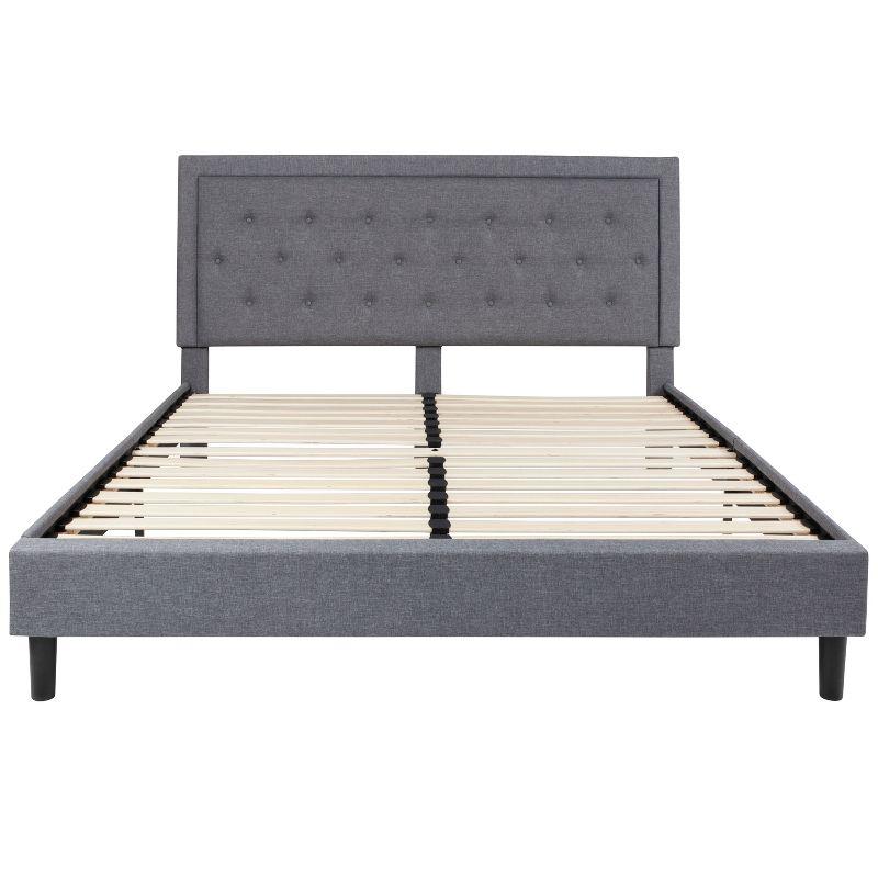 Flash Furniture Roxbury Panel Tufted Upholstered Platform Bed