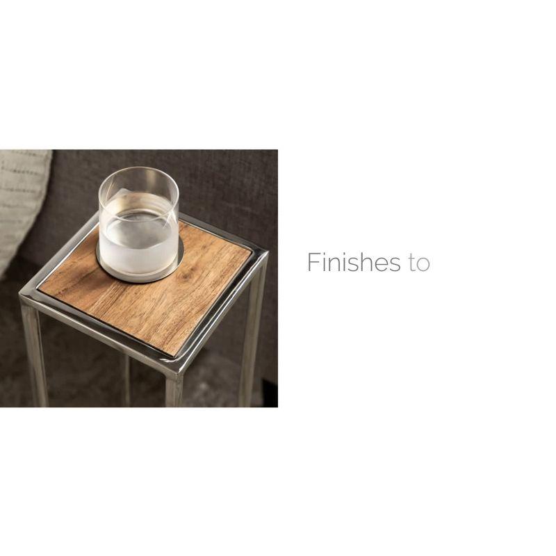 Kate and Laurel Jaspur Square Metal Drink Table, 7x7x21, Black
