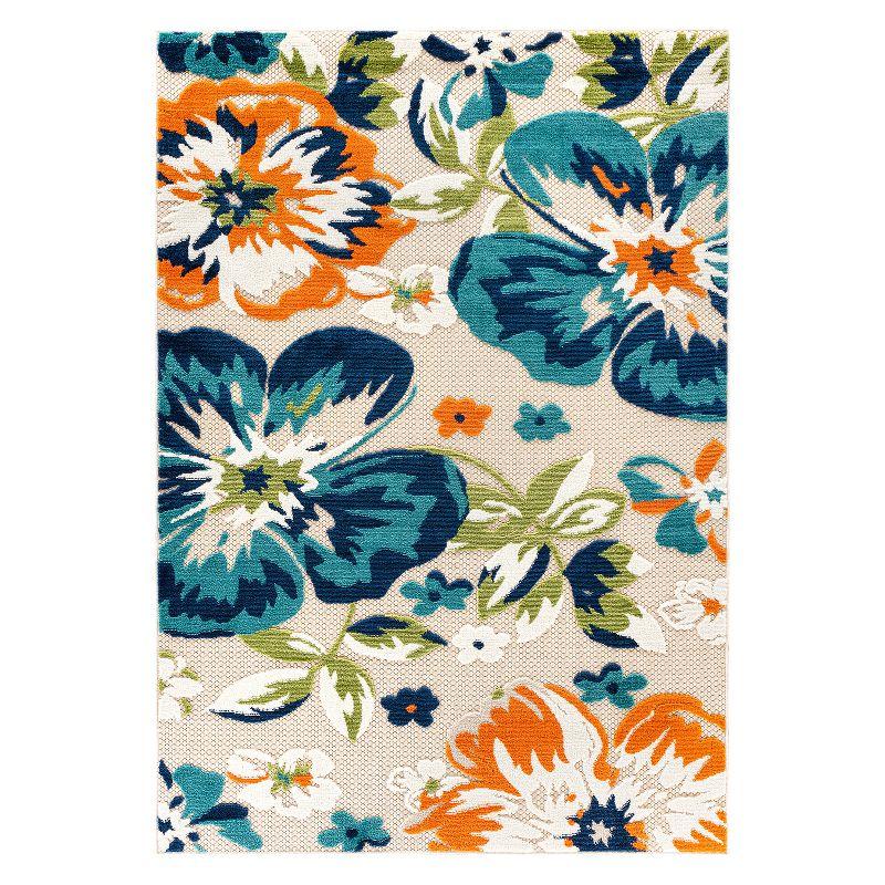 World Rug Gallery Bergamo Contemporary Floral Indoor/Outdoor Area Rug