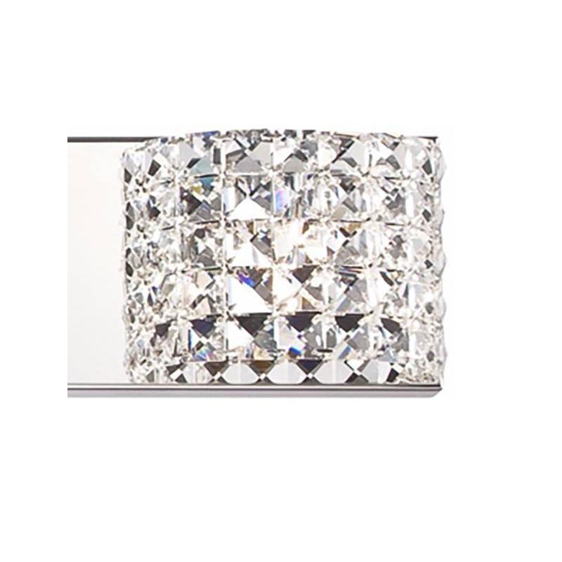 Vienna Full Spectrum Cesenna Modern Wall Light Chrome Hardwire 55" 6-Light Fixture Clear Crystal for Bedroom Bathroom Vanity Reading Living Room House