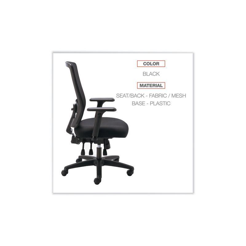 Executive High-Back Black Mesh & Fabric Swivel Chair with Adjustable Arms