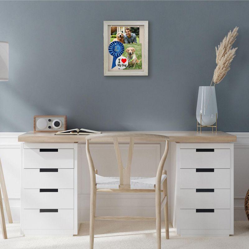 Americanflat 8x10 Front Loading Shadow Box Frame and Display Case for Keepsakes - Grey Wood