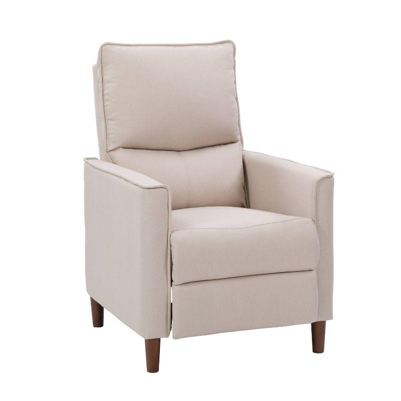 Alder Beige Soft Fabric Manual Recliner with Metal Frame