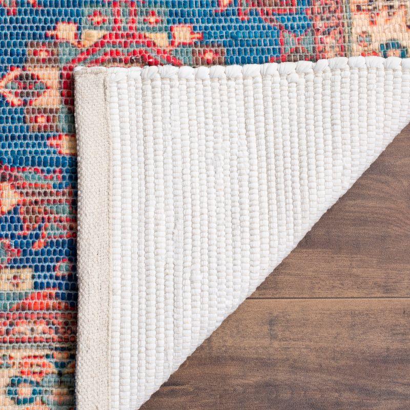 Breezy Blue Hand-Loomed Flatweave Cotton-Wool Blend Area Rug - 3x5 Feet