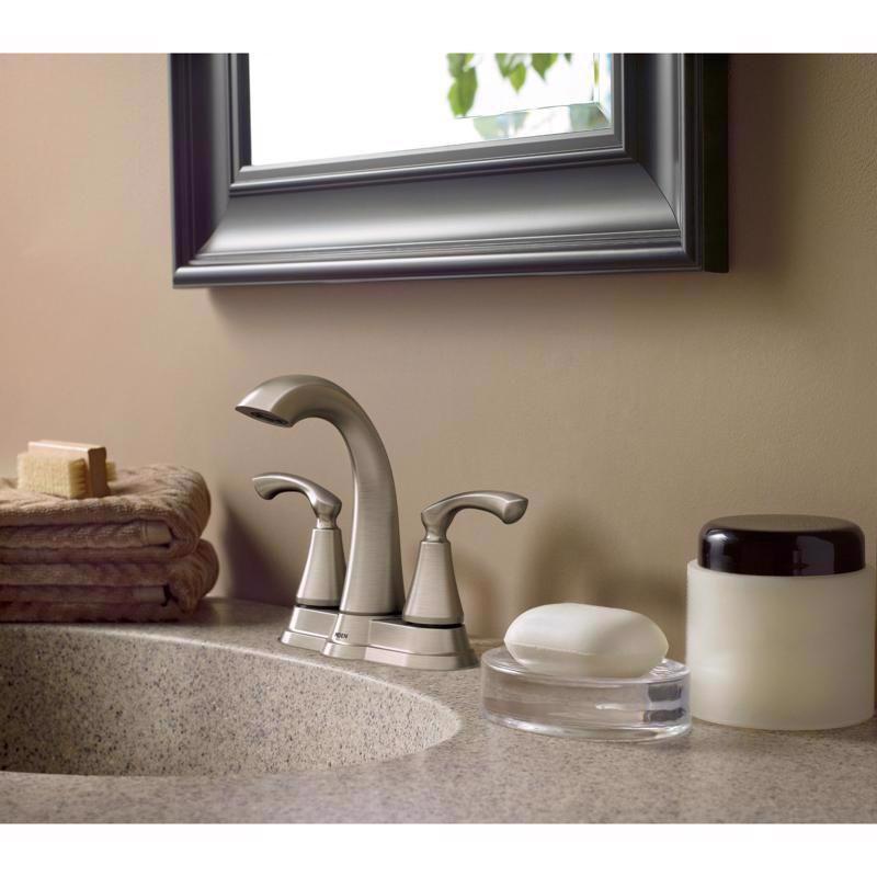 Moen Tiffin Brushed Nickel Bathroom Faucet 4 in.