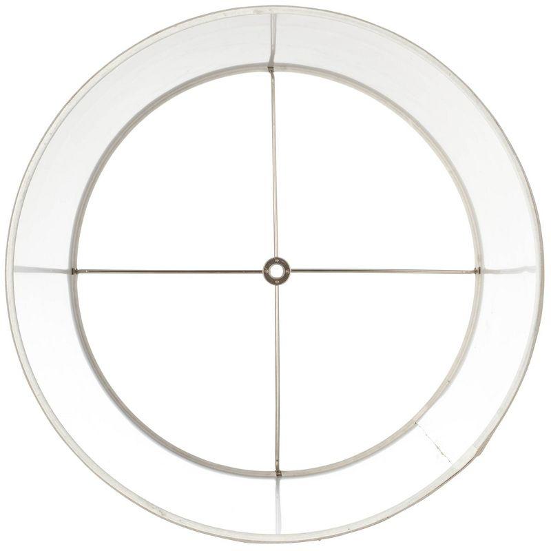 Springcrest Burlap Medium Drum Lamp Shade 14" Top x 16" Bottom x 11" High (Spider) Replacement with Harp and Finial