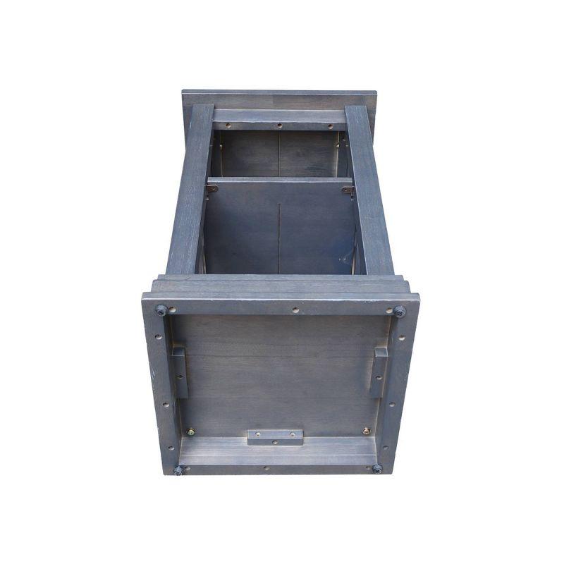 Hampton Accent Table with Shelves Heather Gray/Antique Washed - International Concepts: Solid Wood, Fixed Shelf Storage