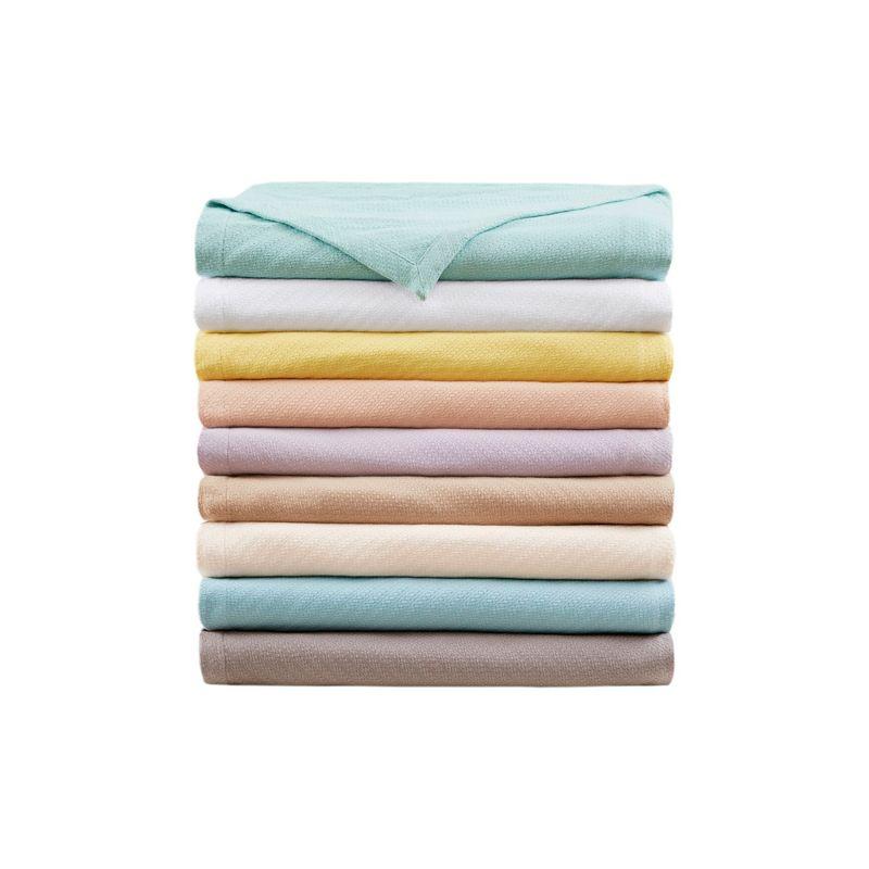 Soft Knit Twin-Sized Off-White Cotton Blanket