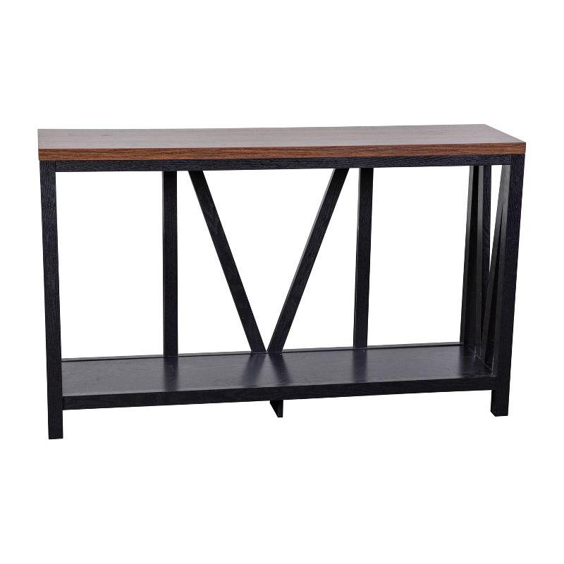 Charlotte Black and Walnut 52" Farmhouse Console Table