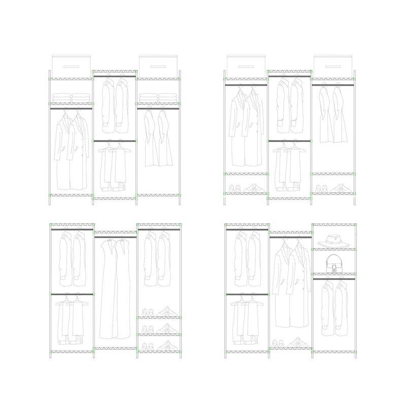 MAXAYA Portable Closet Wardrobe Heavy Duty Clothes Rack, Frees... | Wayfair