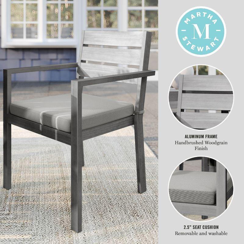 Martha Stewart Martha Stewart Bedford All-Weather Stacking Patio Dining Armchair With Seat Cushion