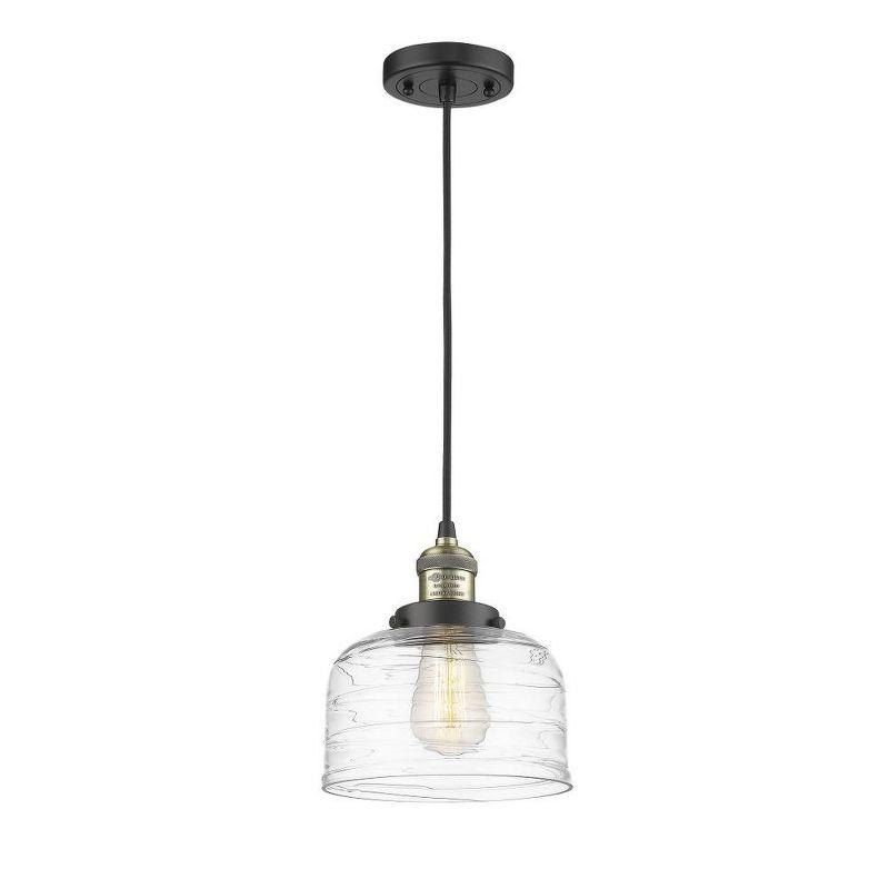 Black Antique Brass Mini Pendant with Clear Glass Shade