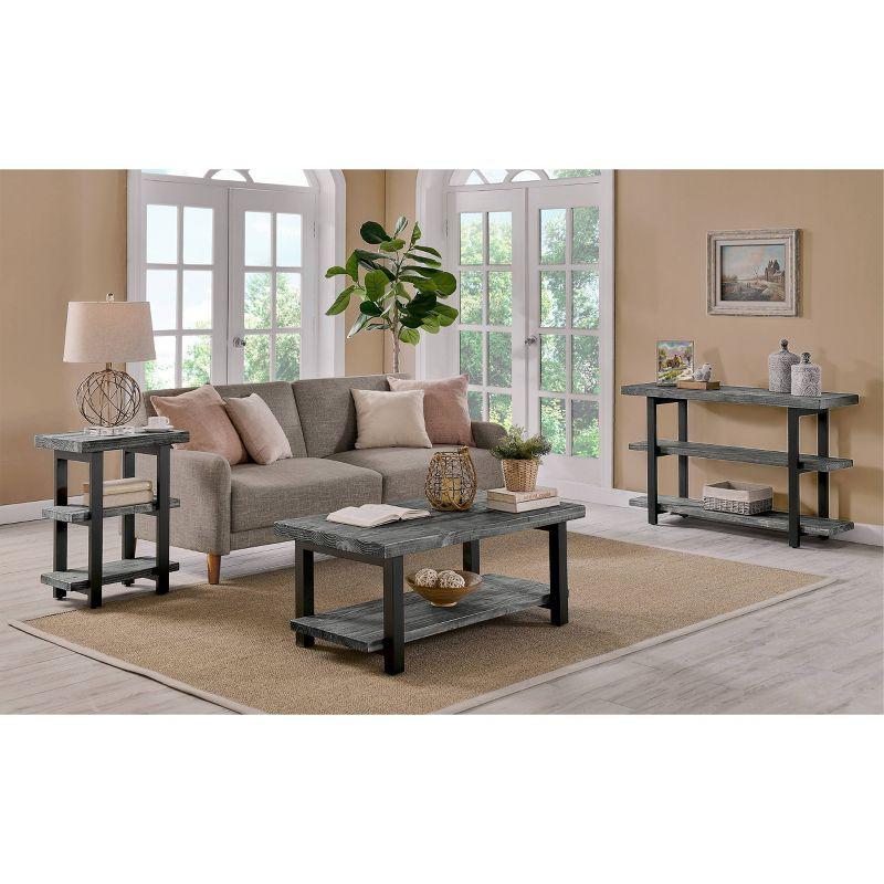 42" Pomona Metal and Reclaimed Wood Coffee Table Slate Gray - Alaterre Furniture