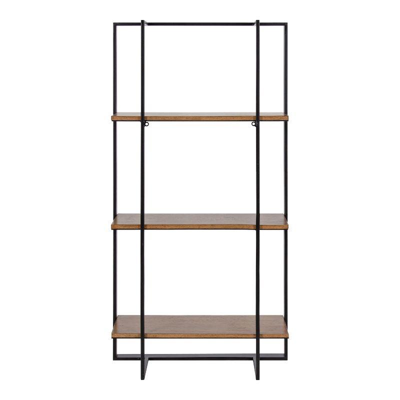 Kate and Laurel Kercheval Rectangle Metal Accent Shelf, 15x32, Rustic Brown