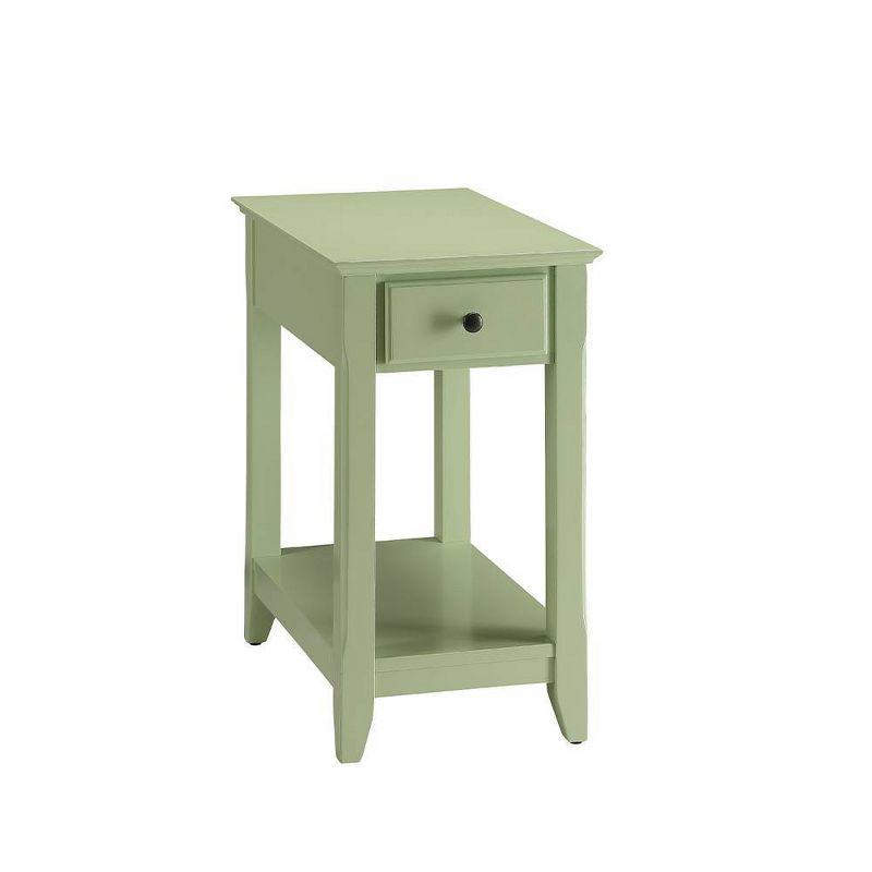 Acme Furniture 13" Bertie Accent Table Light Green Finish: Wood Composite, Beveled Edges, Drawer Storage, No Assembly Required