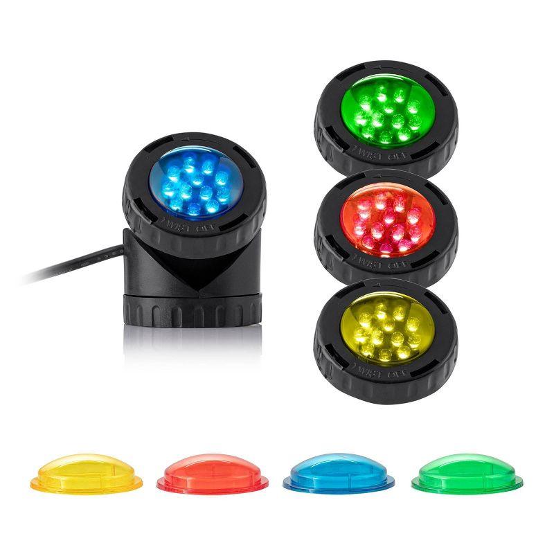 LED Submersible Light with Photocell & Transformer - Alpine Corporation: Weather-Resistant, Electric Powered Landscape Ground Spotlight