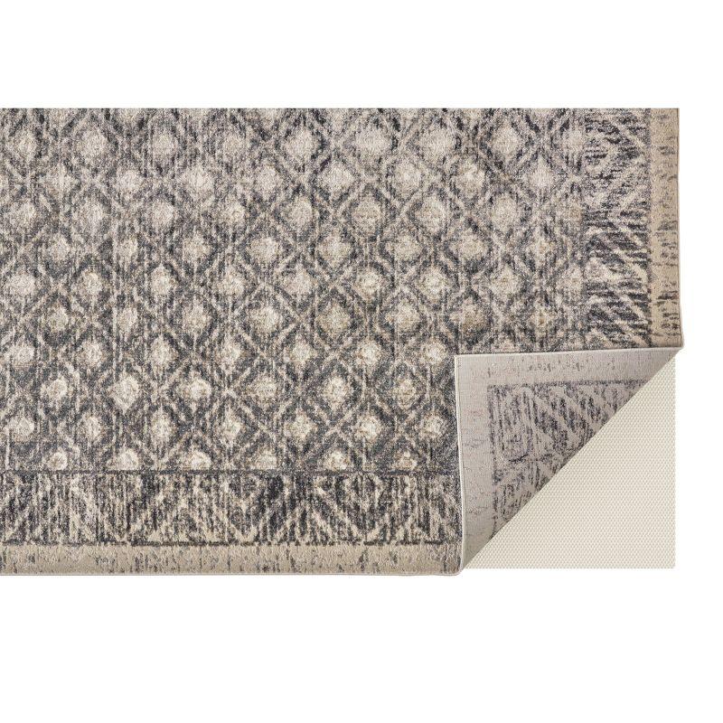 Kano Transitional Diamond Ivory/Black/Taupe Area Rug