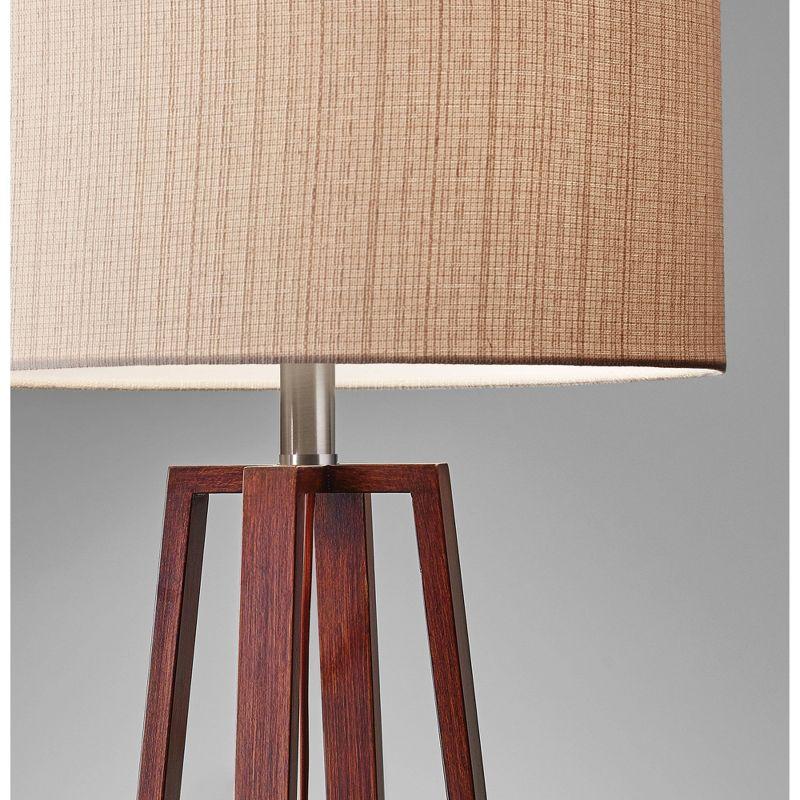 Adesso 23.75" Quinn Table Lamp Brown: ETL Listed, Linen Shade, No Assembly Required