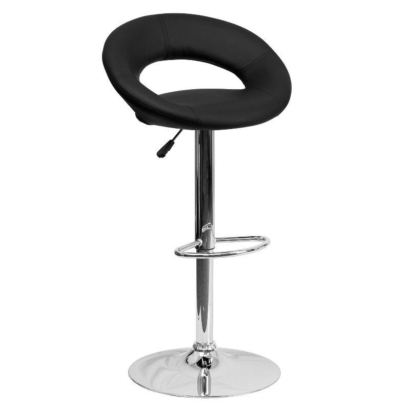 Contemporary Swivel Upholstered Adjustable Height Counter Stool with Metal Frame