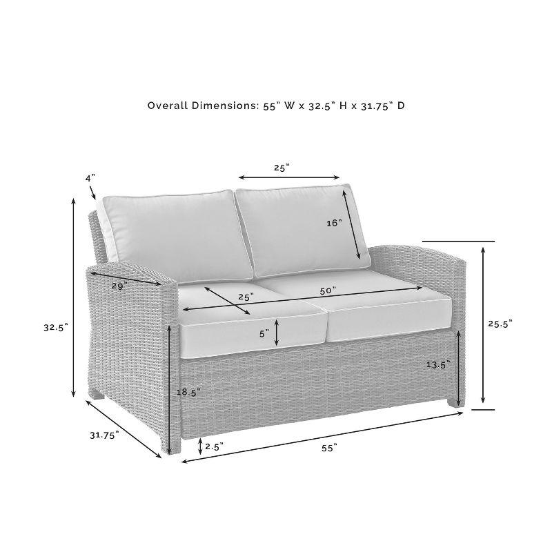 Navy and Gray Wicker Outdoor Loveseat with Steel Frame