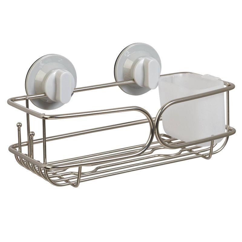 Suction or Adhesive Mount Stainless Steel Shower Shelf