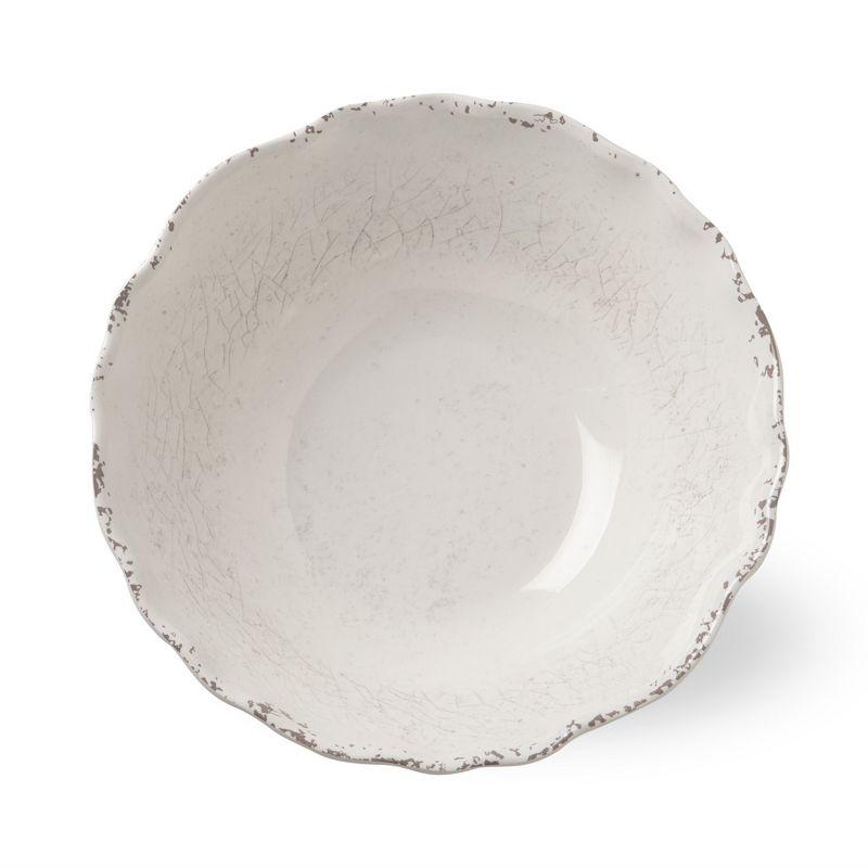 Ivory Melamine 12" Serving Bowl with Organic Texture