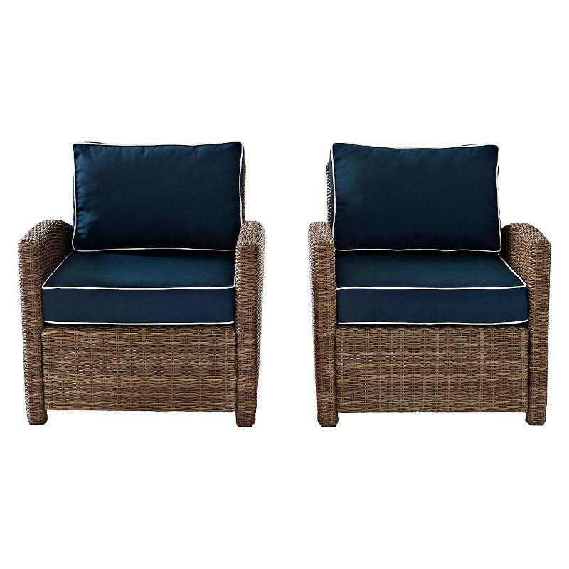 Bradenton 2-Piece Navy Wicker Outdoor Armchair Set