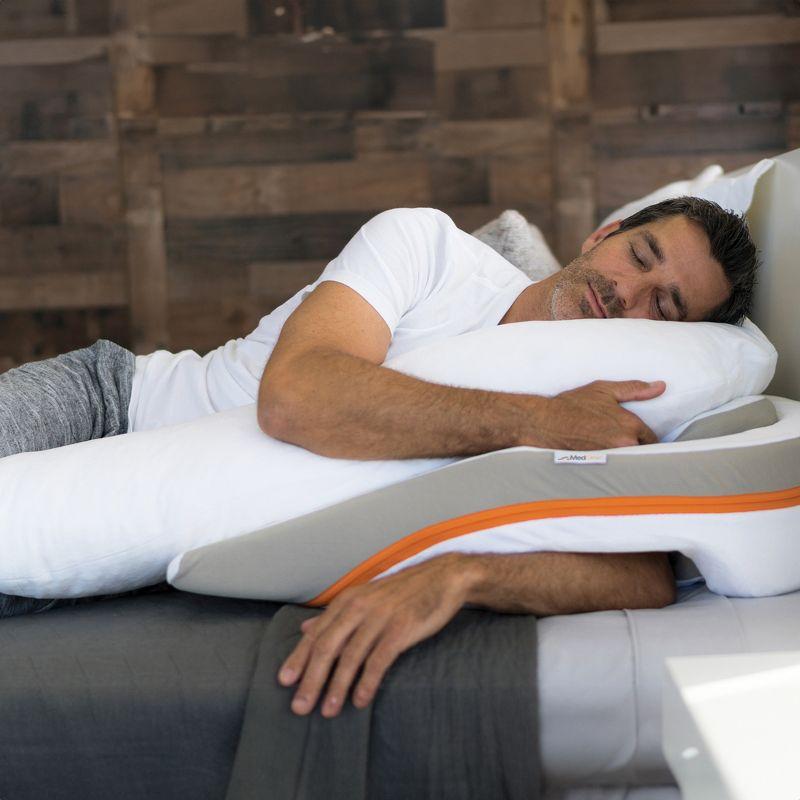 MedCline Reflux Relief System - Bed Wedge Pillow for Acid Reflux Relief, Full Body Pillow with Arm Hole - Large - 6' & Above