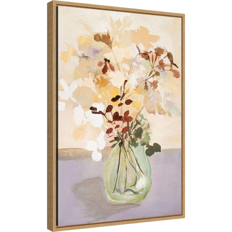 16" x 23" Pastel Flower 2 by Design Fabrikken Framed Wall Canvas - Amanti Art: Modern Style, Botanical Still Life, Sawtooth Back