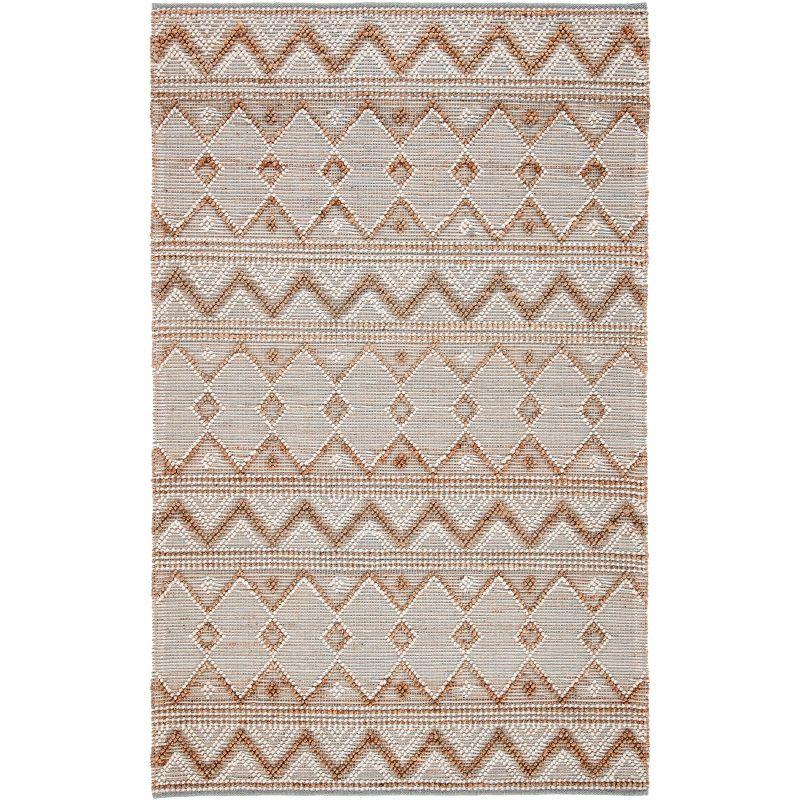 Ivory and Natural Hand-Tufted Wool 4' x 6' Area Rug